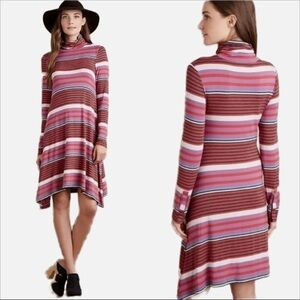 Anthropologie | Maeve Turtleneck Stripe Swing Dress Size Small